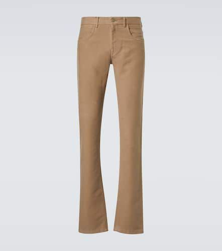 Cotton and cashmere straight pants - Canali - Modalova