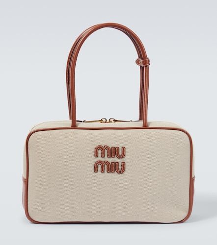 Tote Bag aus Canvas mit Leder - Miu Miu - Modalova