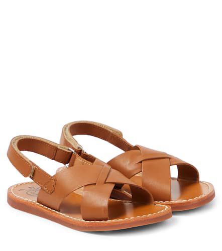 Plage-Stitch Cross leather sandals - Pom d'Api - Modalova