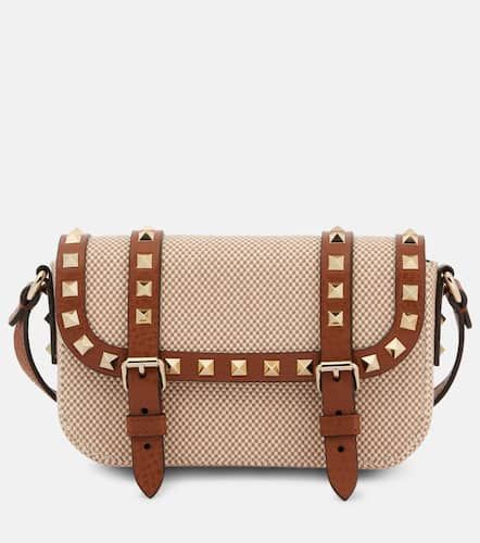 Bolso cruzado Rockstud Micro de lona con piel - Valentino Garavani - Modalova