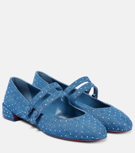 Ballerine Mary Jane Sweet Jane in denim con cristalli - Christian Louboutin - Modalova