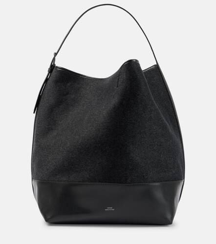 Leather-trimmed wool doublÃ© tote bag - Toteme - Modalova