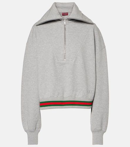 Sudadera de jersey de algodón con Web - Gucci - Modalova