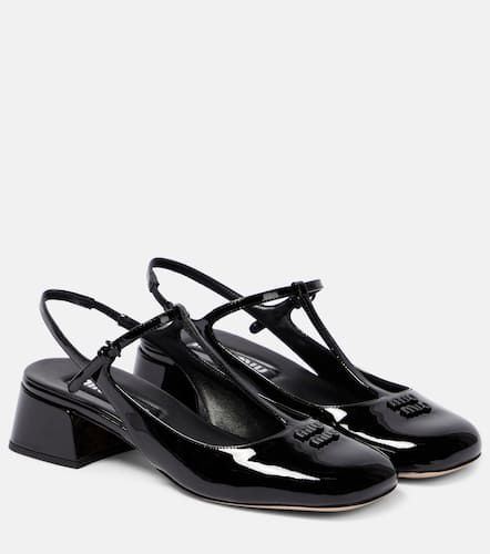 Patent leather slingback pumps - Miu Miu - Modalova