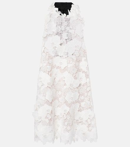 Vestido corto de encaje de guipur floral - Oscar de la Renta - Modalova