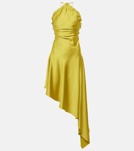 Feather-trimmed satin gown - The Attico - Modalova