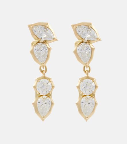Poppy Single Drops 18kt earrings with diamonds - Jade Trau - Modalova