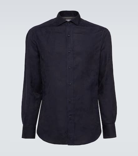 Camisa de algodón y lino - Brunello Cucinelli - Modalova