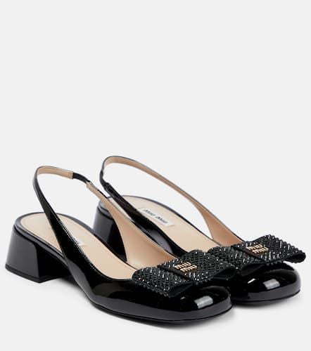 Patent leather slingback pumps - Miu Miu - Modalova