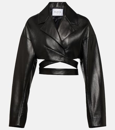 Alaïa Cropped-Lederjacke - Alaia - Modalova