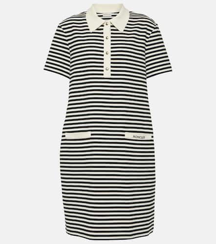 Striped cotton-blend polo dress - Moncler - Modalova