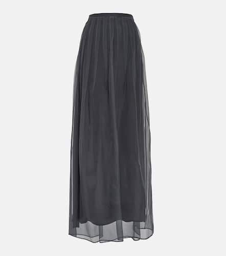 Pleated silk chiffon maxi skirt - Brunello Cucinelli - Modalova