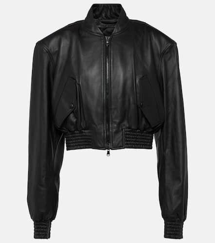 Cropped leather bomber jacket - Wardrobe.NYC - Modalova