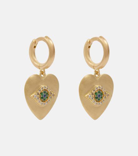 Eye Love 18kt earrings with diamonds, sapphires and tsavorites - Ileana Makri - Modalova