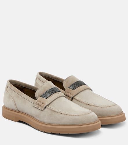 Embellished suede loafers - Brunello Cucinelli - Modalova