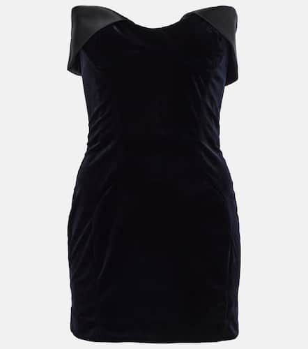 Satin-trimmed velvet minidress - Mugler - Modalova