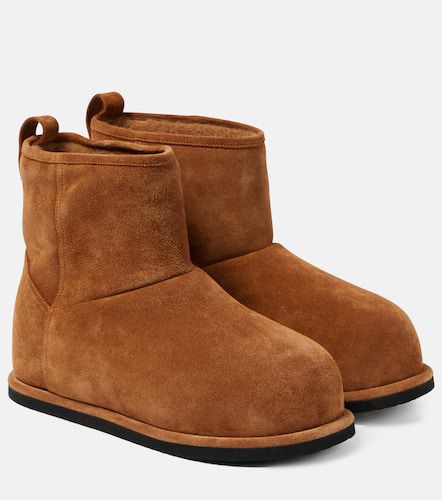 Ankle Boots Heidi 15 aus Veloursleder mit Shearling - Amina Muaddi - Modalova