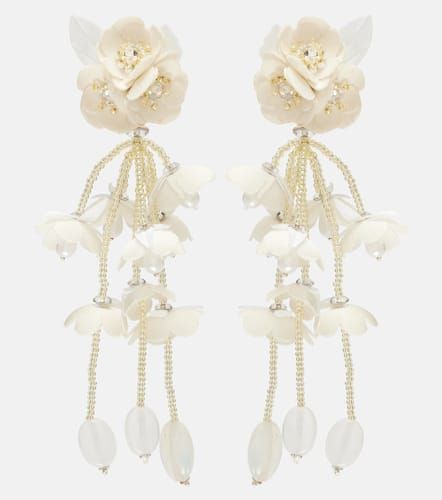 Boucles d’oreilles à fleurs et perles - Oscar de la Renta - Modalova