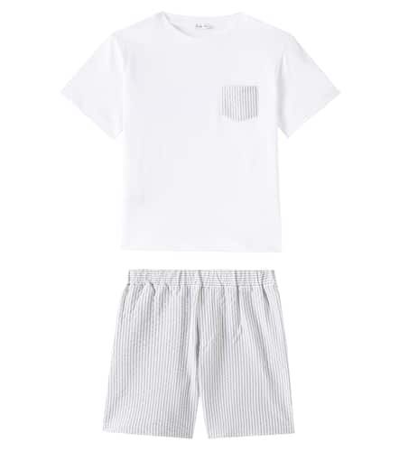Set t-shirt et bermuda rayé en coton - Il Gufo - Modalova