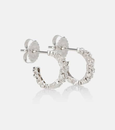 Fireworks 18kt white gold hoop earrings with diamonds - Suzanne Kalan - Modalova