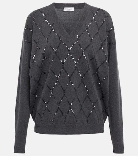 Pullover Dazzling Argyle in misto lana - Brunello Cucinelli - Modalova