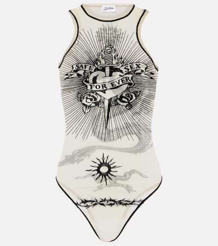 Tattoo Collection Body aus Mesh mit Samt - Jean Paul Gaultier - Modalova