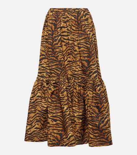 Leopard-print cotton maxi skirt - Ganni - Modalova
