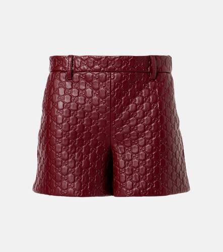 Gucci Shorts de piel con GG - Gucci - Modalova