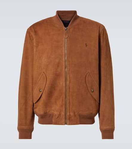 Bomber in suede con logo - Polo Ralph Lauren - Modalova