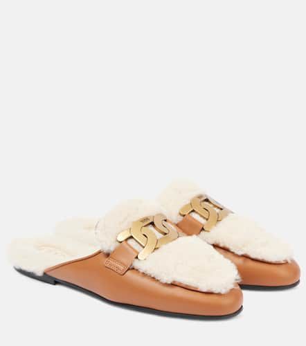 Mules Catena de piel con borrego - Tod's - Modalova