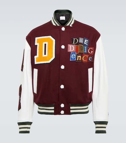 Leather-trimmed wool varsity jacket - Due Diligence - Modalova