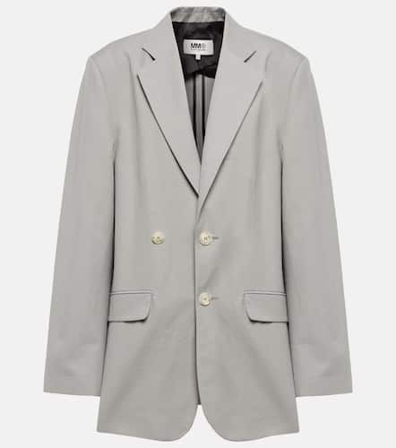 Blazer monopetto in cotone e seta - MM6 Maison Margiela - Modalova