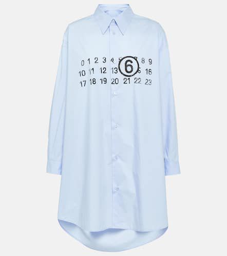 Printed cotton poplin shirt dress - MM6 Maison Margiela - Modalova