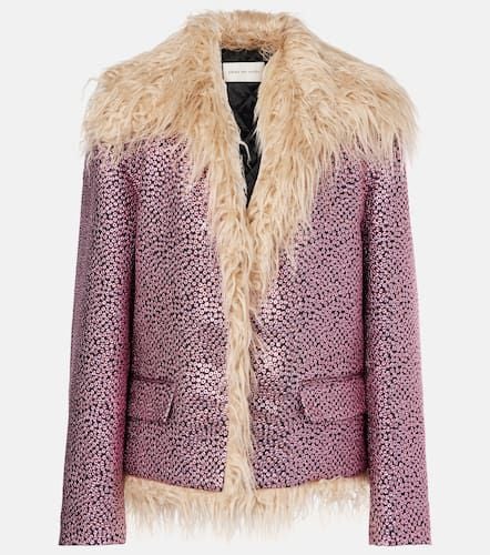 Jacke aus Jacquard mit Faux Fur - Dries Van Noten - Modalova