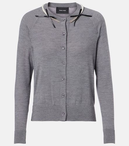 Cárdigan de lana y seda adornado - Simone Rocha - Modalova