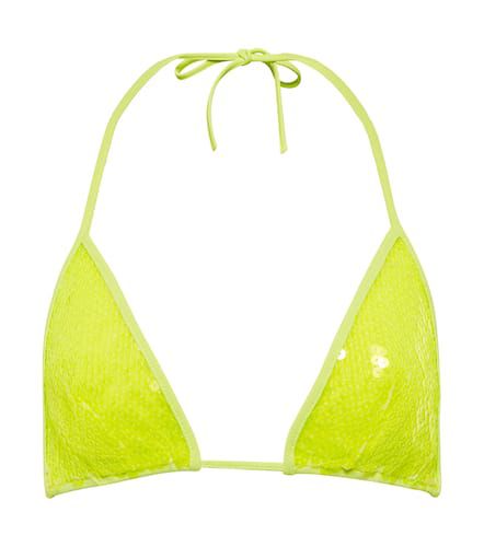 Sequined triangle bikini top - David Koma - Modalova