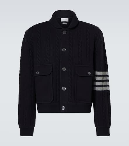 Chaqueta bomber 4-Bar de mezcla de lana y algodón - Thom Browne - Modalova