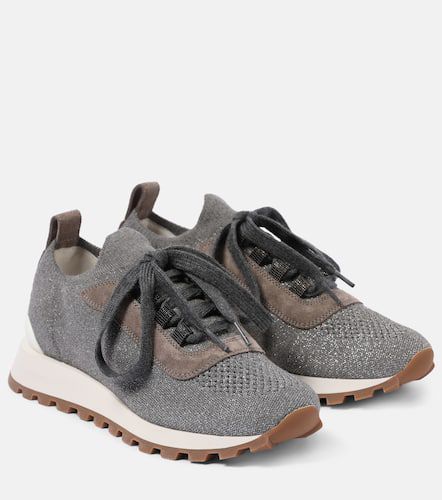 Sneakers Monili mit Veloursleder - Brunello Cucinelli - Modalova