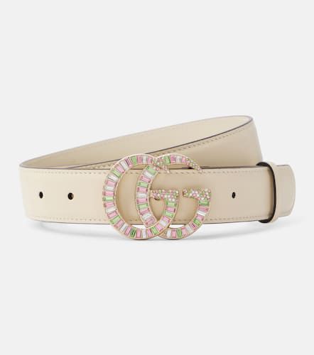 Cinturón GG Marmont de piel adornado - Gucci - Modalova