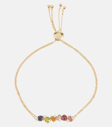Kt gold adjustable chain bracelet with gemstones - Suzanne Kalan - Modalova