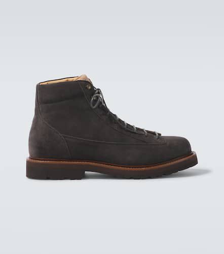 Suede and corduroy lace-up boots - Brunello Cucinelli - Modalova