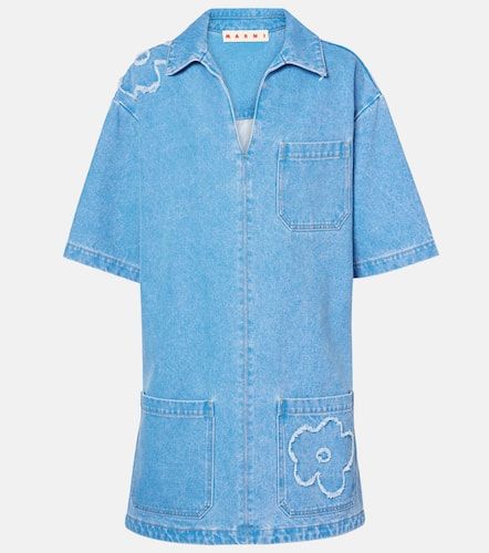 Vestido corto de denim con parche - Marni - Modalova