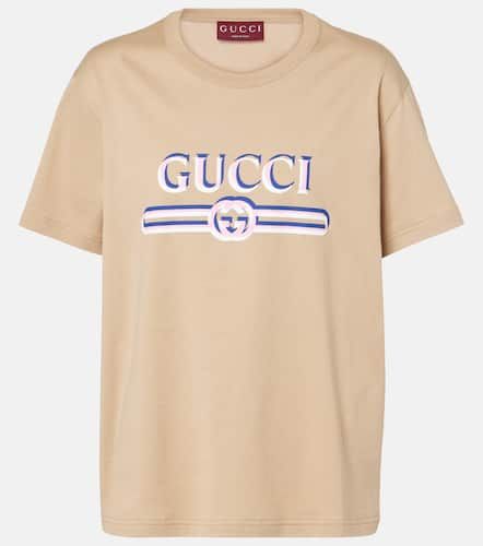 Camiseta de jersey de algodón con logo - Gucci - Modalova