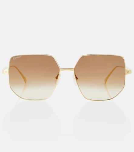Eckige Sonnenbrille Santos de Cartier - Cartier Eyewear Collection - Modalova