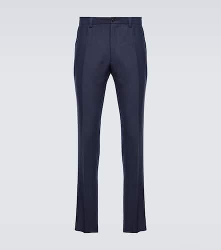 Mid-rise slim-leg linen pants - Dolce&Gabbana - Modalova