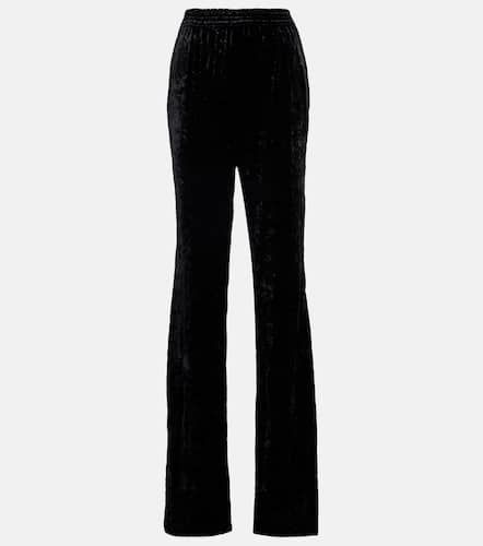 High-rise straight velvet pants - Saint Laurent - Modalova
