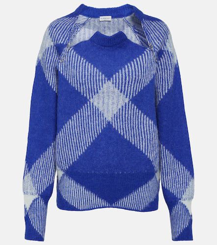 Pullover in misto alpaca a quadri - Burberry - Modalova