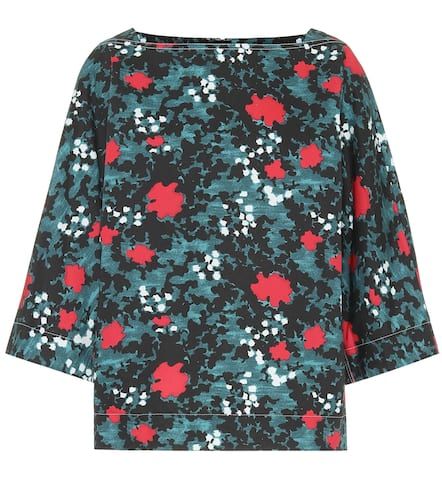 Top de algodón y lino estampado - Marni - Modalova