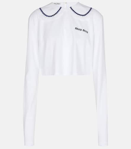 Miu Miu Cropped cotton jersey top - Miu Miu - Modalova