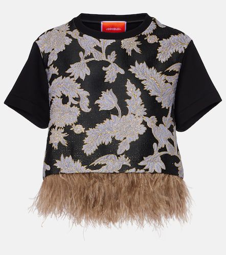 La Scala embroidered feather-trimmed top - La DoubleJ - Modalova